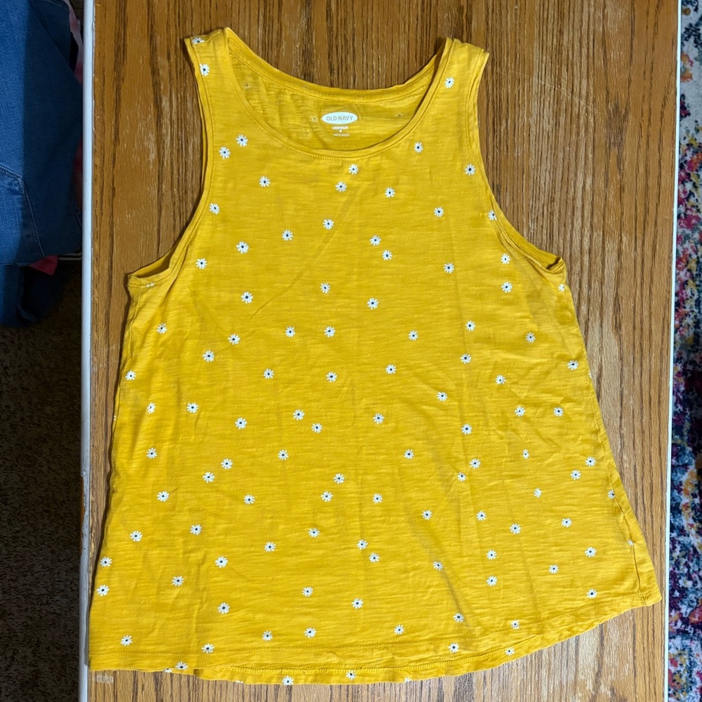 Old Navy Mustard Floral Tank Top